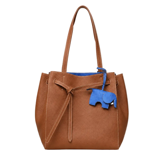 Elephant Brown blue  tote