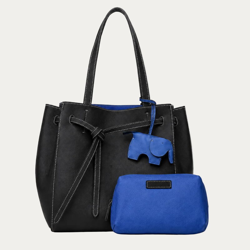 Elephant Black Blue tote